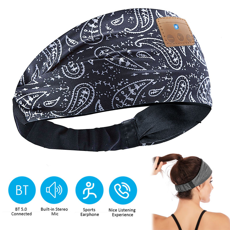 Sleep Mask Headphones Bluetooth - Bluetooth 5.0 esportes bandana estéreo fone