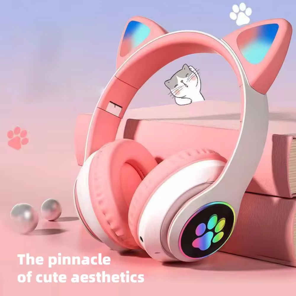 Cat Ear Bluetooth Headset Led - Fones de Ouvido Bluetooth Sem Fio