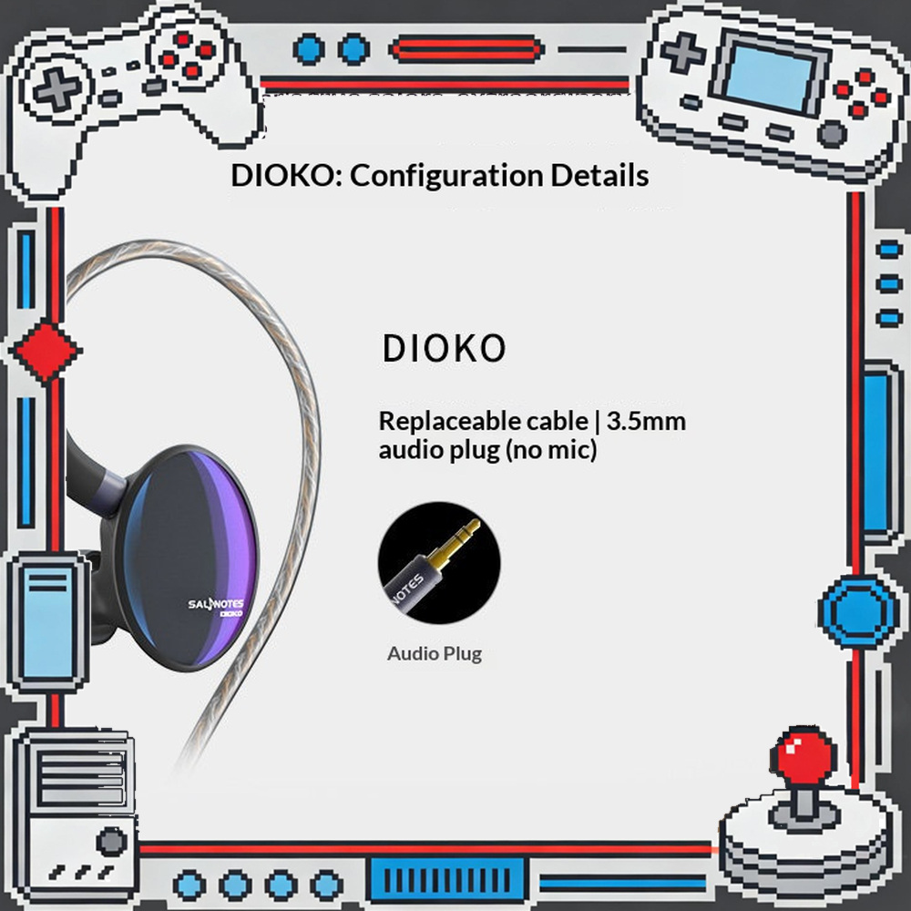 Planar Magnetic Iem Earphones - 7Hz x Crinacle Dioko Fones de