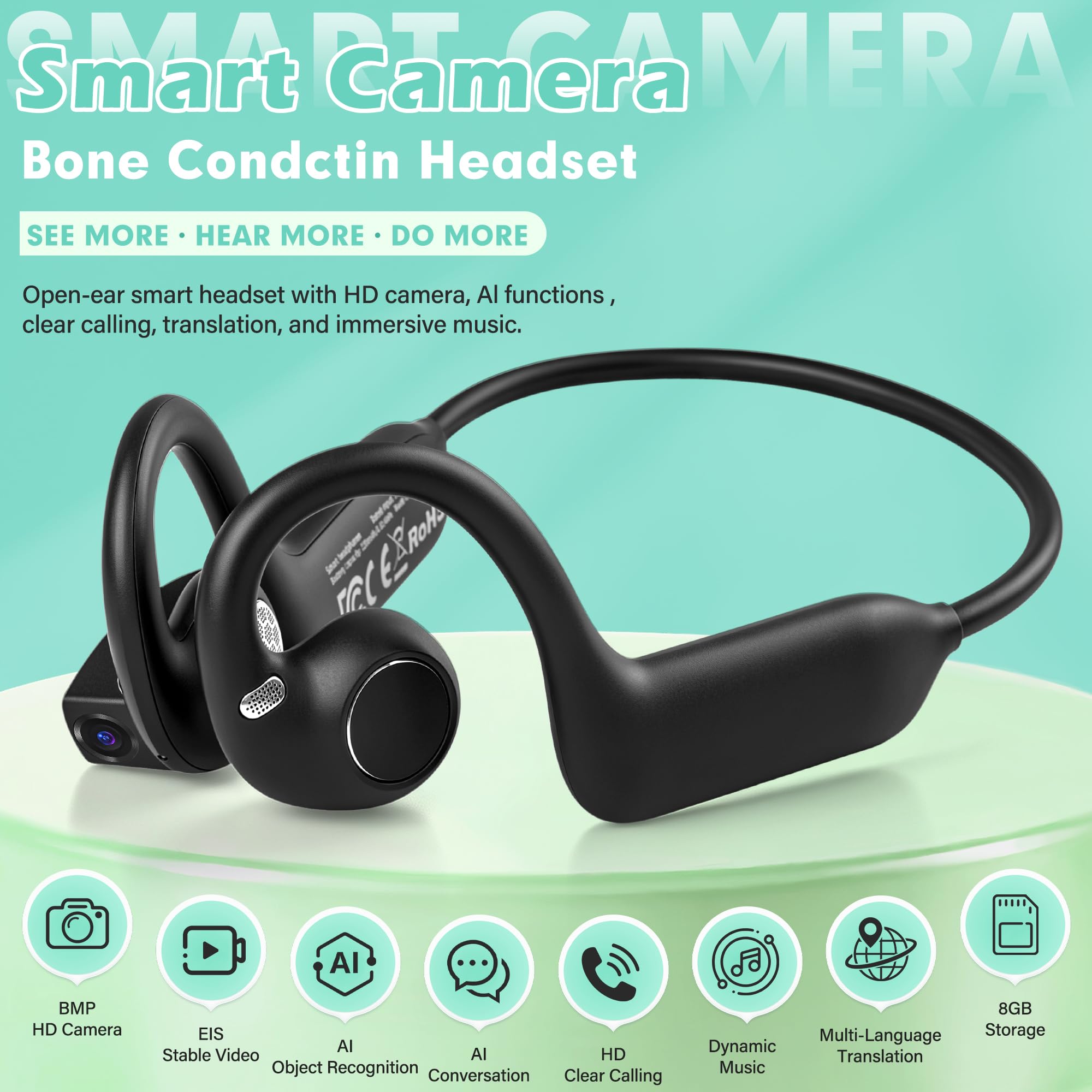 Bone Conduction Running Headphones - Fones de Ouvido de Condução Óssea
