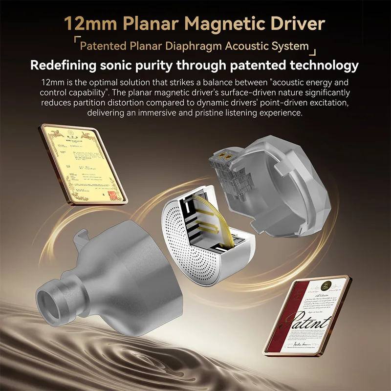 Planar Magnetic Iem Earphones - Fones de Ouvido KBEAR TRI KongTong