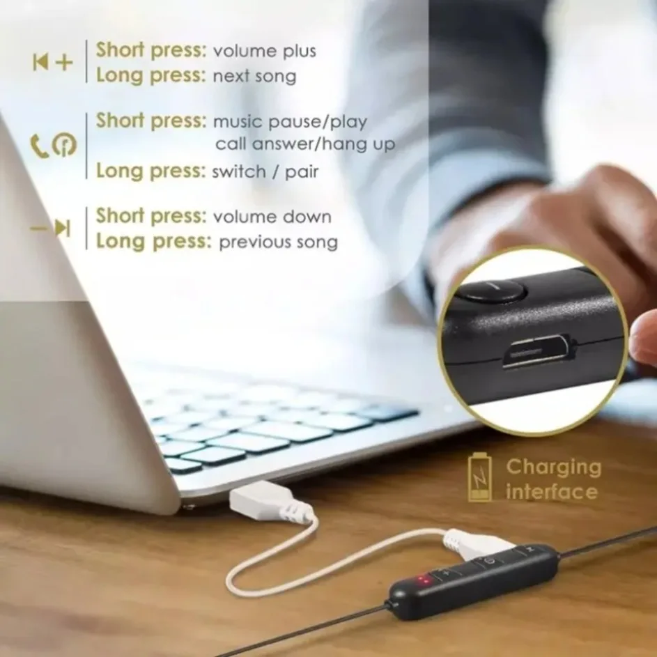 Fones de ouvido Bluetooth intr - Magnetic Neckband Sports Earphones avaliação e preço