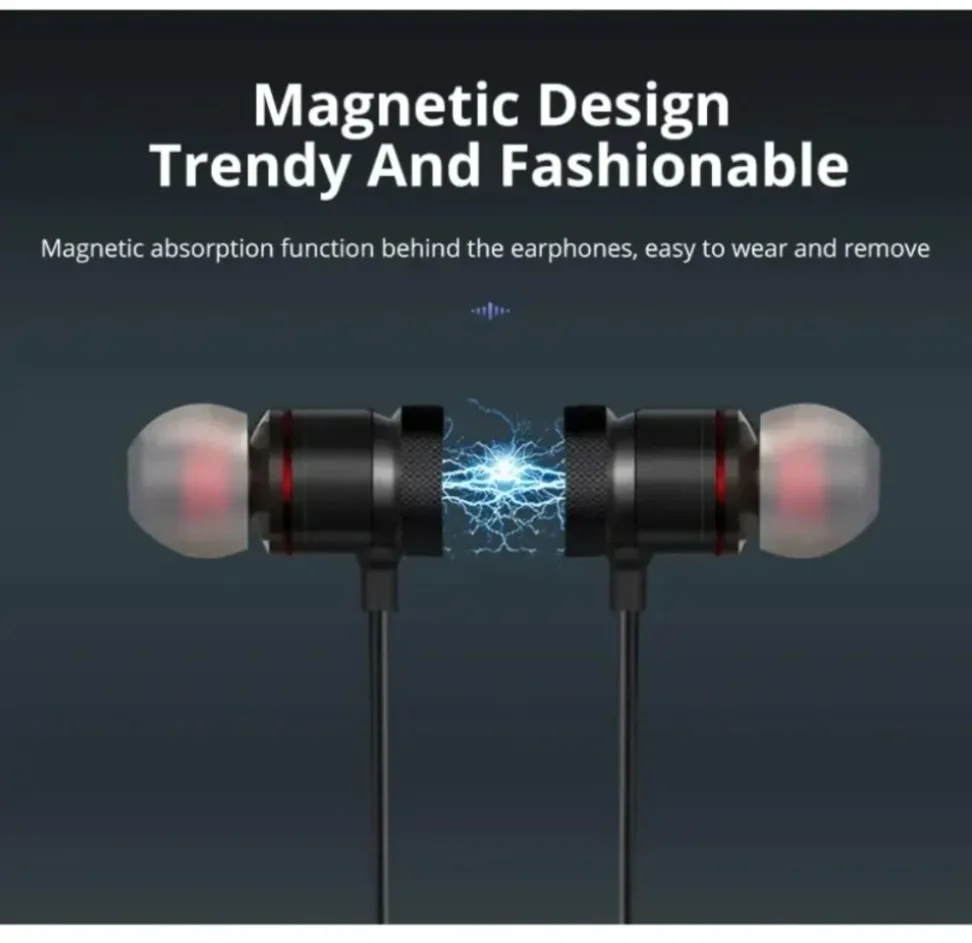 Fones de ouvido Bluetooth intr - Magnetic Neckband Sports Earphones avaliação e preço