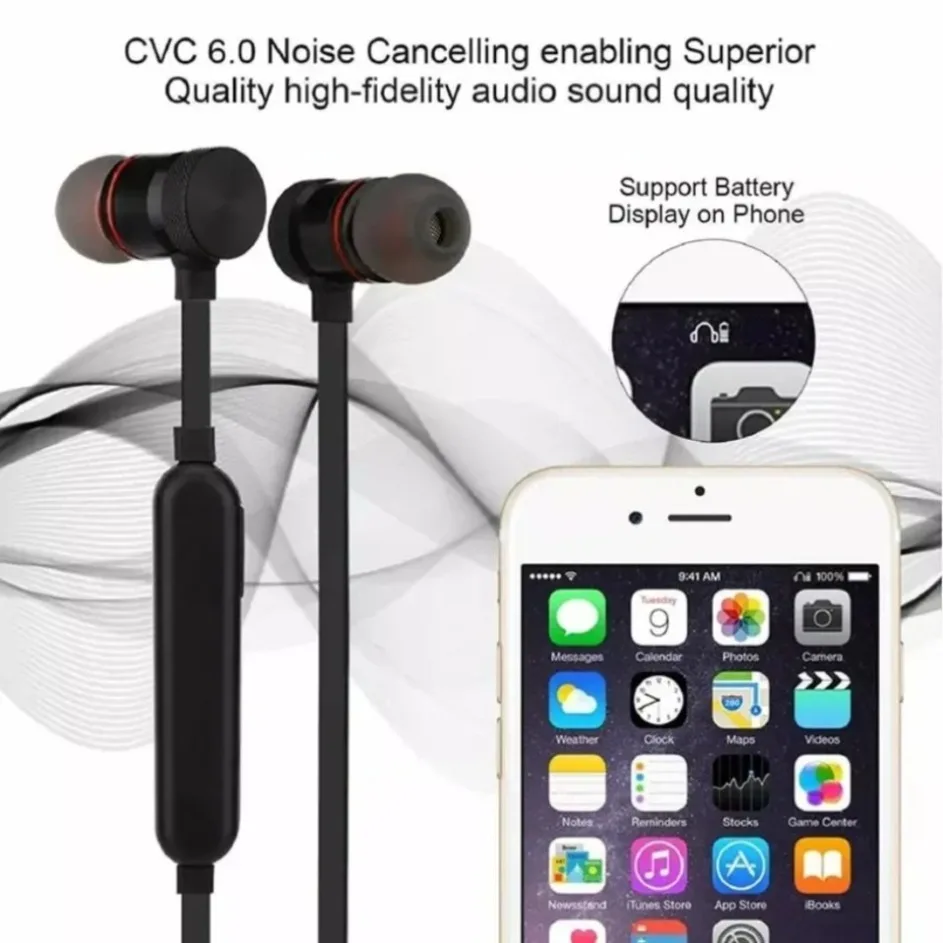 Fones de ouvido Bluetooth intr - Magnetic Neckband Sports Earphones avaliação e preço