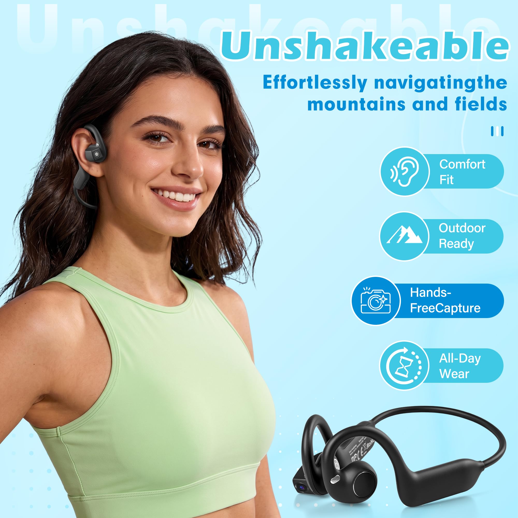 Fones de Ouvido de Condução Ós - Bone Conduction Running Headphones avaliação e preço