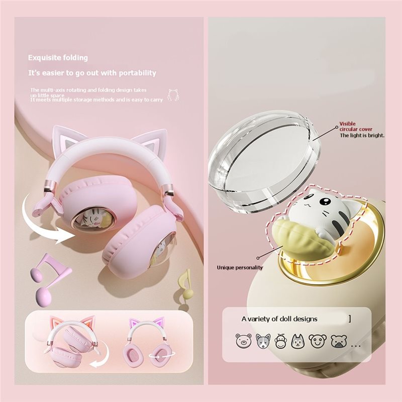 Fone de ouvido sem fio dobráve - Cat Ear Bluetooth Headset Led avaliação e preço
